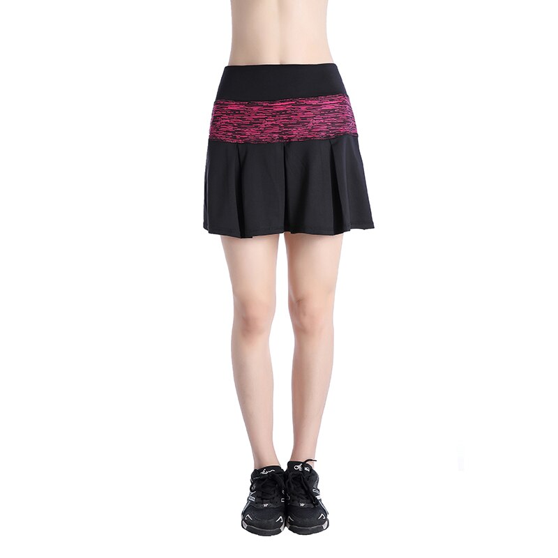 East hong dam pocket sport golfskor träning löpning tennis kjol med innershorts: Svart röd / Xs