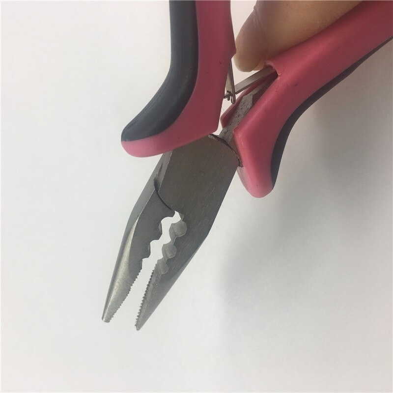 Pince à cheveux rose et noir avec trois trous | Pince à cheveux pour micrenter perles et I tip Extension de cheveux, poignée de cheveux