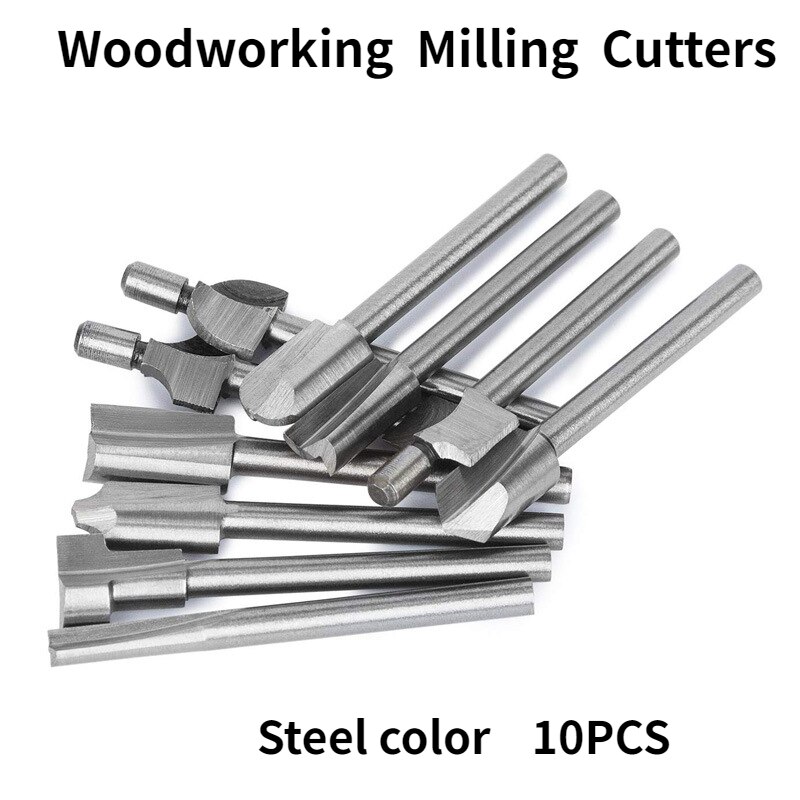 10pc przycinanie drewna frez/stal szybkotnąca tytanowy okrągły uchwyt obrotowy szlifowanie rowek narzędzie robić frezowania