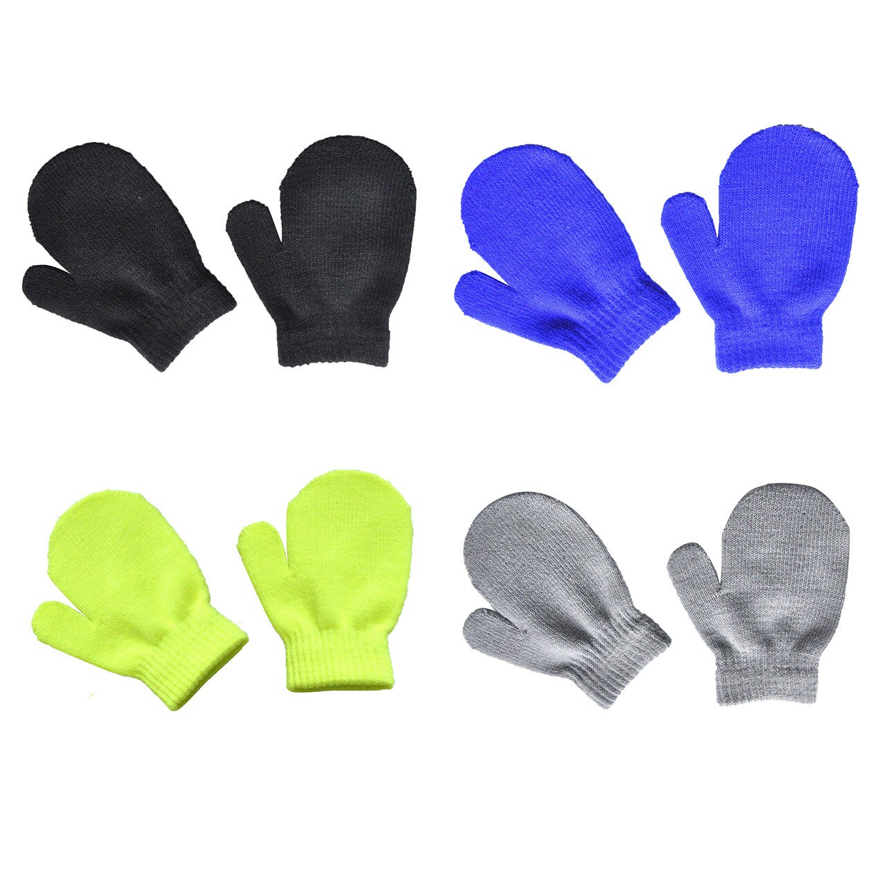 4 paires hiver solide gants infantile bébé mignon tricot moufles filles chaudes garçons d'hiver gants bébé accessoires: E