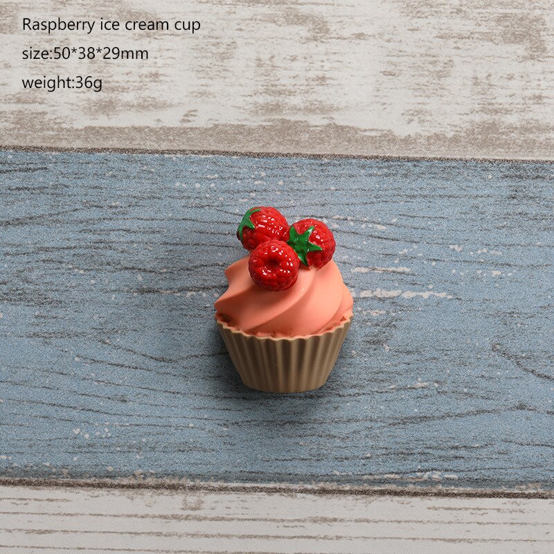Imán de nevera de resina con dibujos animados para el hogar, pegatina magnética con de fresa, helado, comida, decoración del hogar: Raspberry