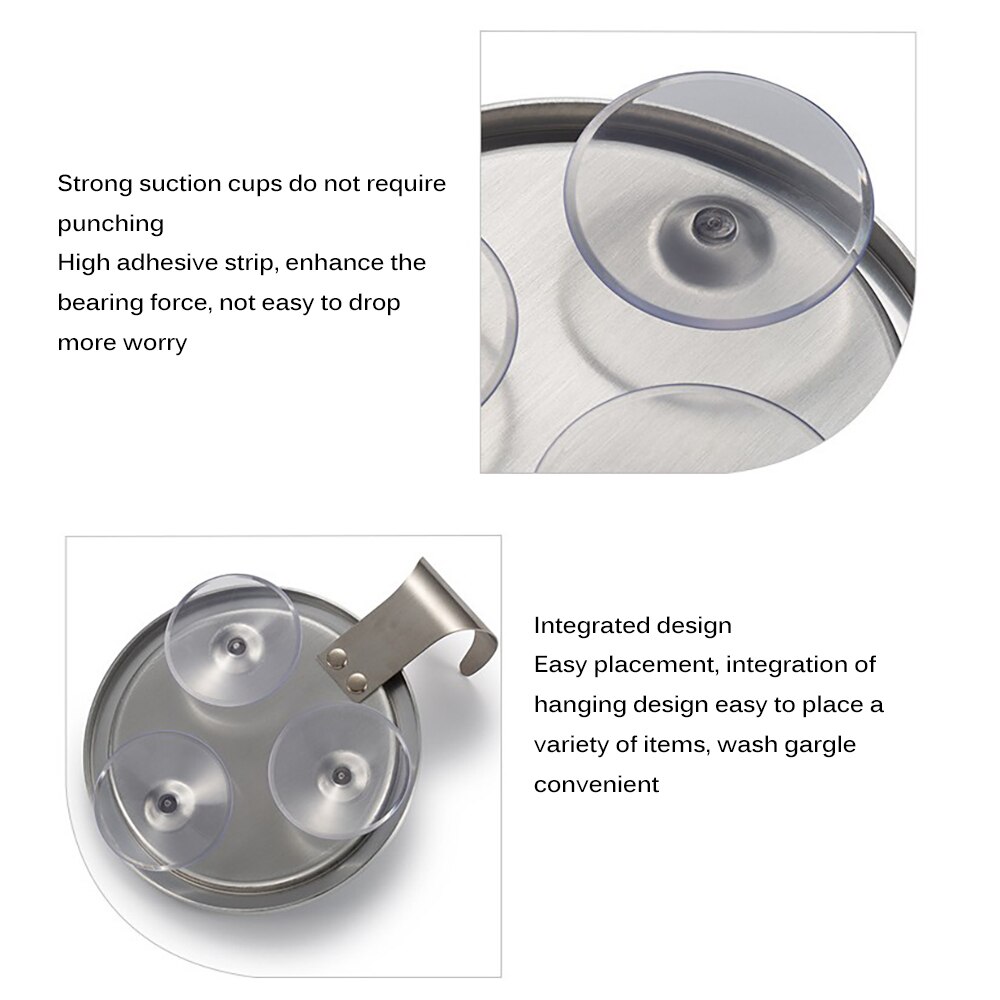 Led sugekopp type sminkespeil 360 rotasjons dusjbarbering sminke tåkefri speilvegg glatt overflate bunnsugespeil