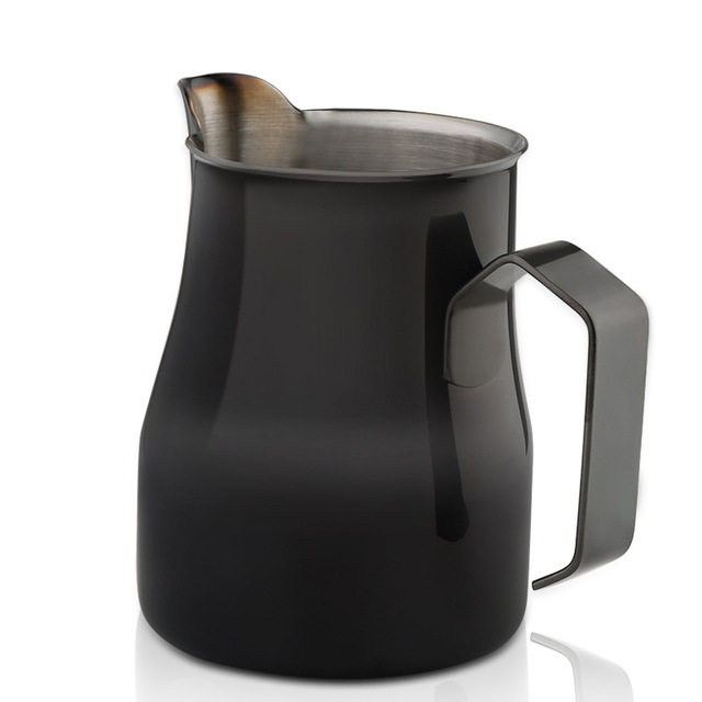 Espresso Koffie Pitcher Roestvrij Staal Melk Opschuimen Jug Barista Craft Latte Cafe Professionele Concurrentie Muticolor Melk Kannen: Black / 350ml