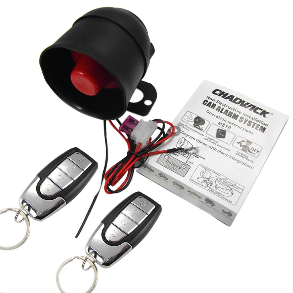 Car Vehicle Protection Alarm Security System Keyless Entry Siren + 2 Remote