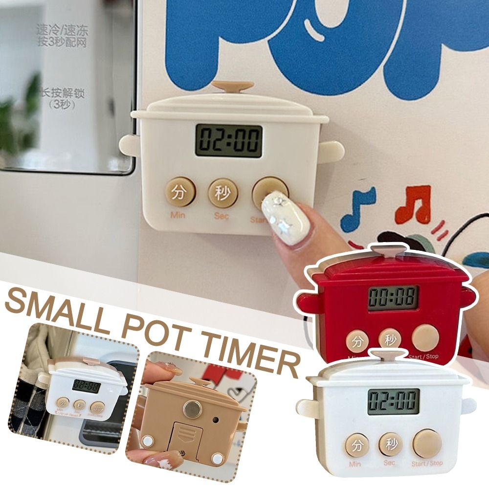 Durable LCD Kitchen Timer Cartoon Shape Multifunctional Countdown Timer Digital Time Manager for Baking Cooking Sports Reminder