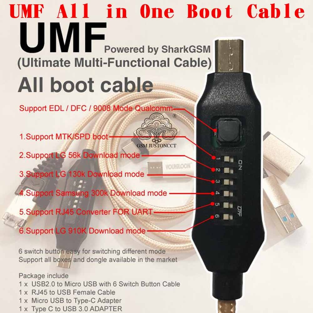 Umf – câble tout-en-un pour edl /dfc, pour modèle 9800, pour qualcomm/mtk/spd, pour lg 56k/910k