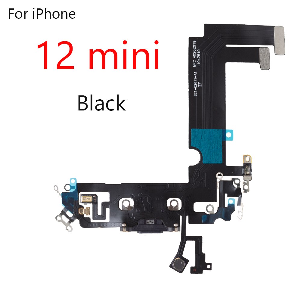 USB Charger Port Connector Dock Charging Flex Cable For iPhone 12 Pro 12Pro Max mini Replacement: 12 Mini Black