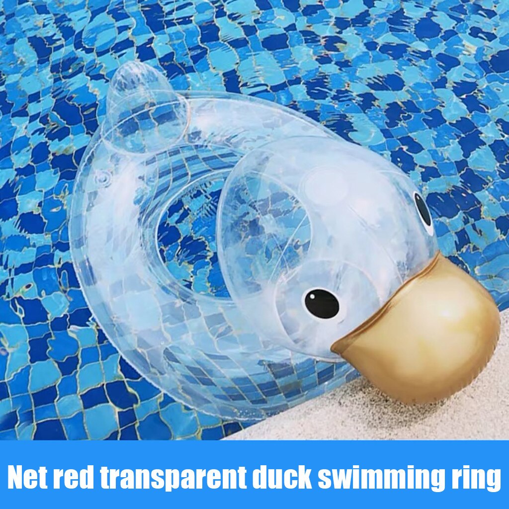 Gennemsigtig and oppustelig svømning cirkel pool flyde baby svømning ring vandsæde sommer fest pool legetøj til børn #yj: -en