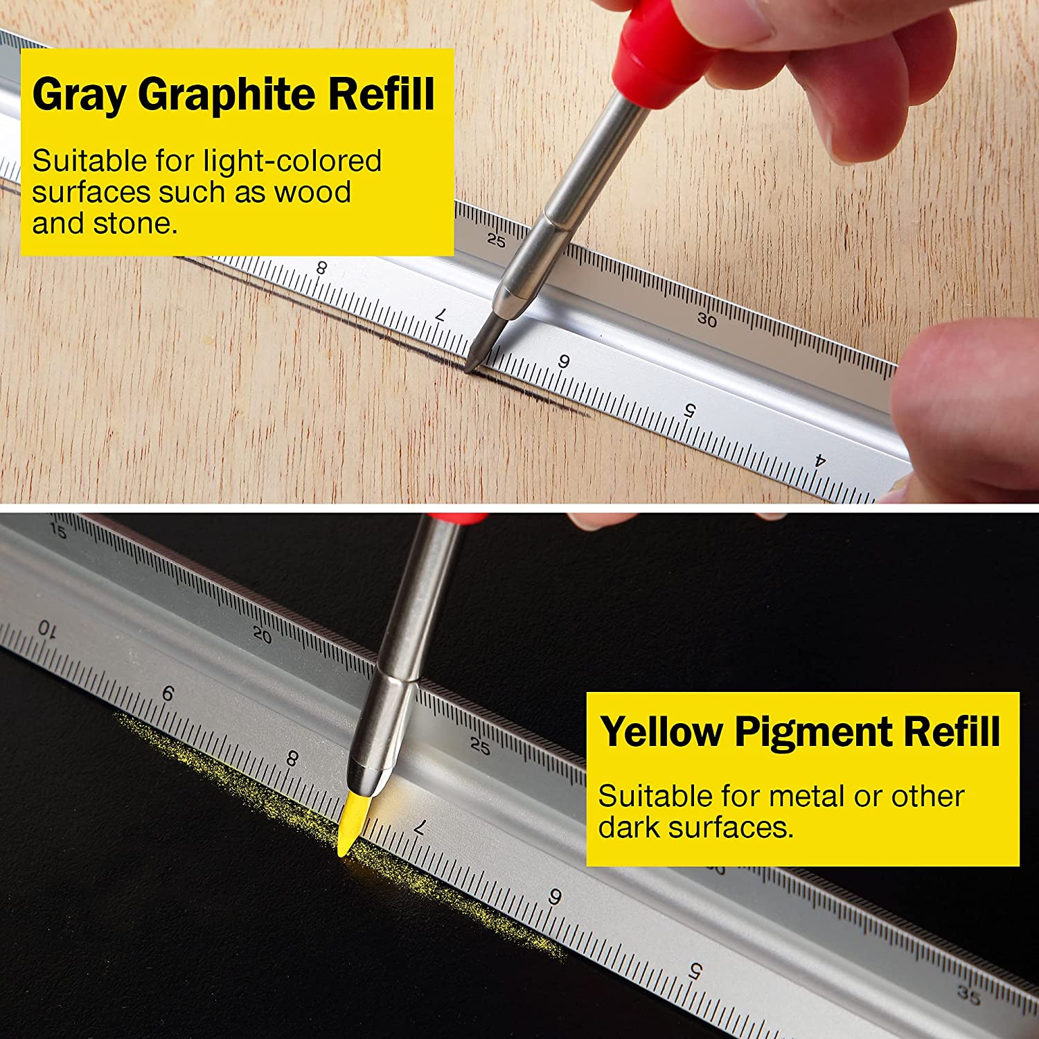 Solide Tischler Bleistift mit Nachfüllung Blei und Gebaut-in Spitzer für Tiefe See Mechanische Bleistift ritzen Kennzeichnung Holzbearbeitung Werkzeug