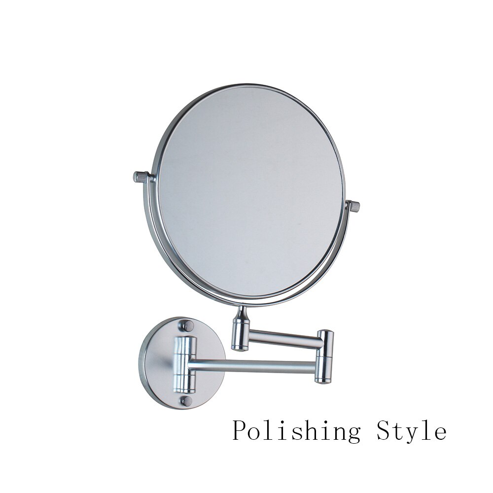 Yanksmart badeværelse makeup spejl vægmonteret udvidelig folde stil forfængelighed spejl sundhed skønhed justerbar: Poleret sølv