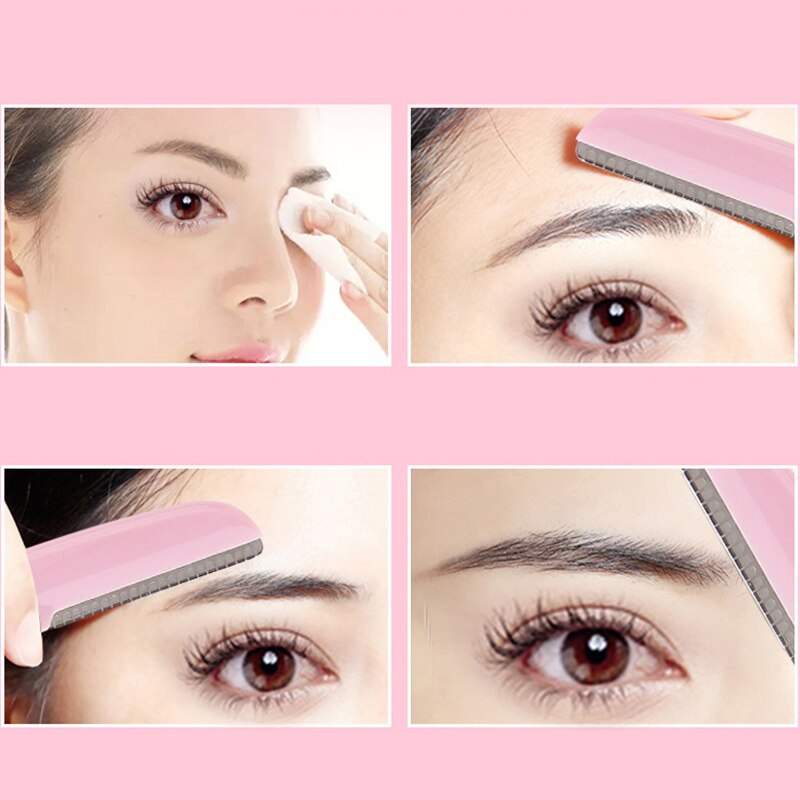 3 sztuk/zestaw przenośny trymer robić brwi golarka składany różowy twarzy brwi wykończenia narzędzia