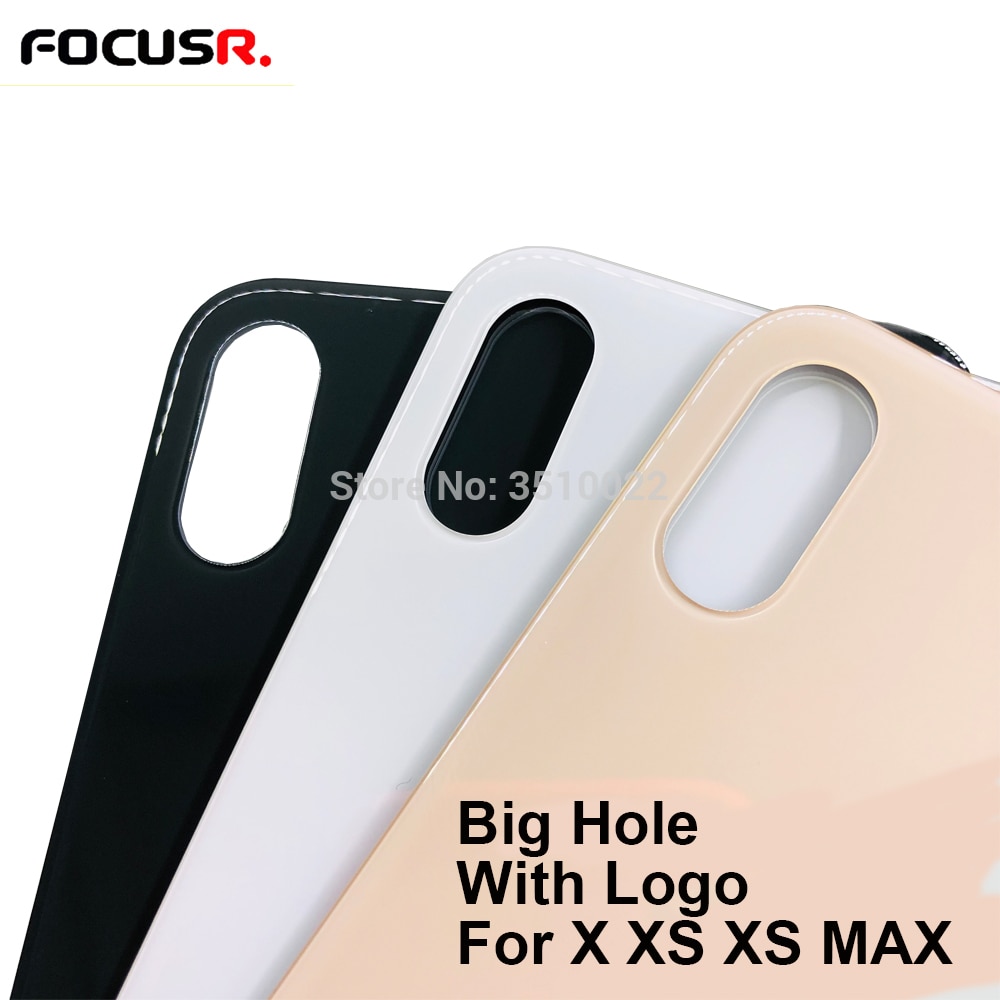 Groot gat glazen behuizing achterkant behuizing metalen frame batterijklepje achterklep voor iphone x xs xs max telefoonhoesjes behuizing achterkant