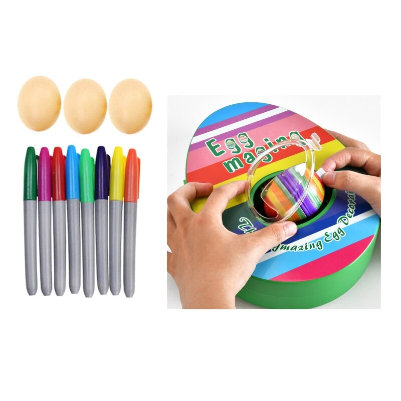 DIY Egg Painting Toy Decorating Spinner Easter Decoration Hand Painted Easter Egg DIY Painting Graffiti Party Favor D5QA