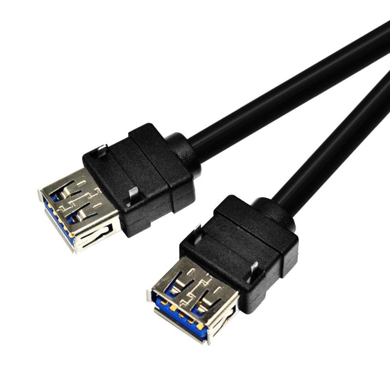 Usb 3.0- kabel met hoge snelheid , 20- pins, 2- poorts usb 3.0- hub, usb 3.0- frontpaneelkabeladapter met vaste voet voor pc-desktopcomputer