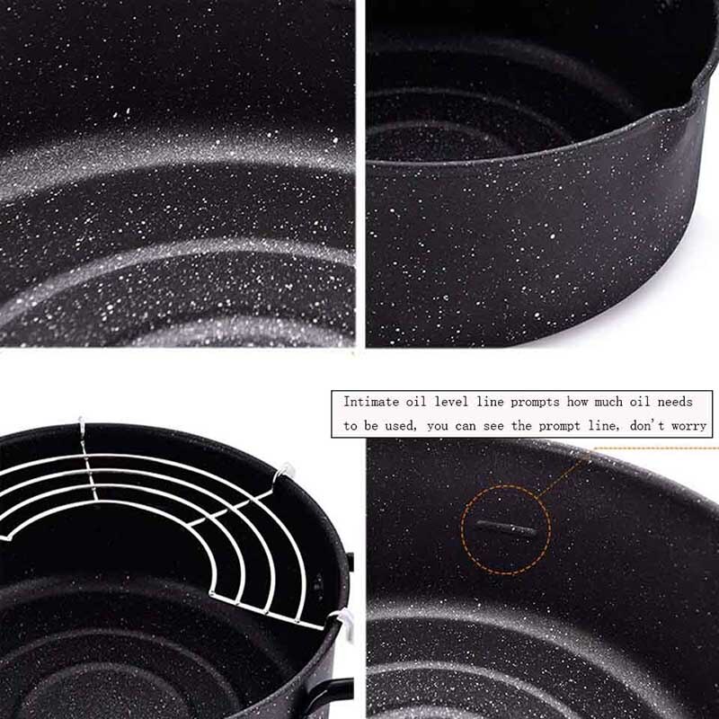 Japanese Style Deep Frying Pot Tempura Frter Pan Maifan Stone Pancake Skillets Steak Grill Pan Fryer Pot Kitchen Cooking Tools