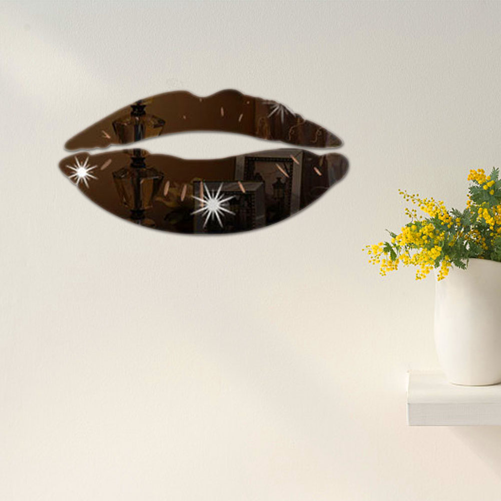 Aftagelig 3d kys læber spejl klistermærke diy akryl kunst håndværk hjem stue væg dekorationer mærkater klistermærker forsyninger
