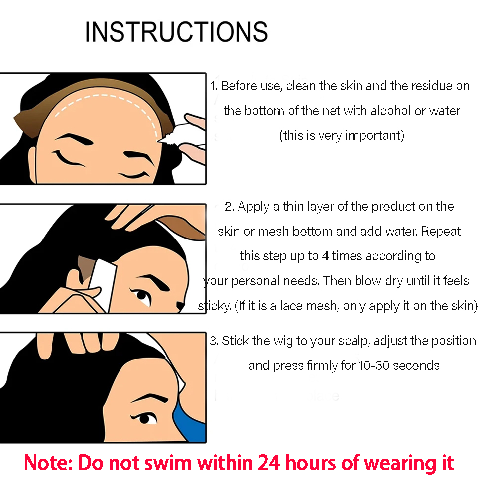 10PC Waterproof Glue For Hair Wig Glue For Lace Front Wig/Toupee/Closure/Hair Extension And Remover Super Bonding Adhesive Glue