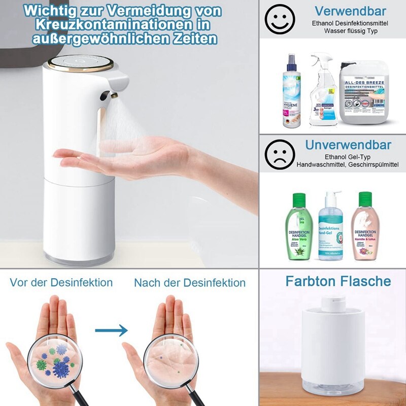 Automatic Touchless Alcohol Dispenser Touchless Soap Dispenser Spray Machine 300Ml Rechargeable Soap Dispenser