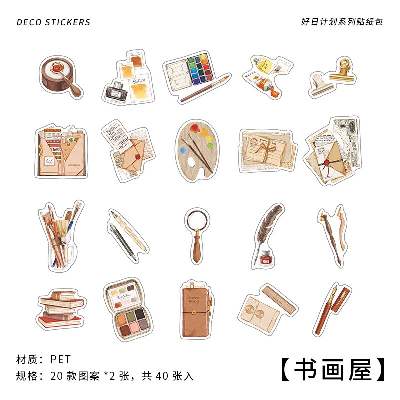 40 pcs/pack Scrapbooking Stickers Daily life label sticker DIY Diary Decoration Collage material Sticker: 4
