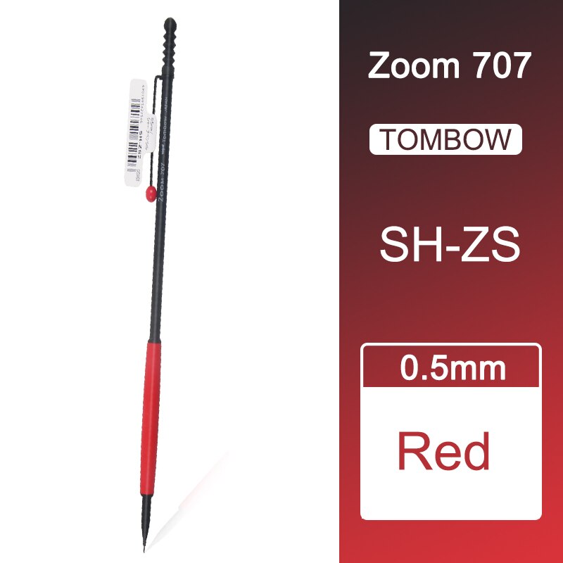 TOMBOW Mini Slim Mechanical Pencil ZOOM 707 Pen SH-ZS Anti-break Metal Pen Tip: Red