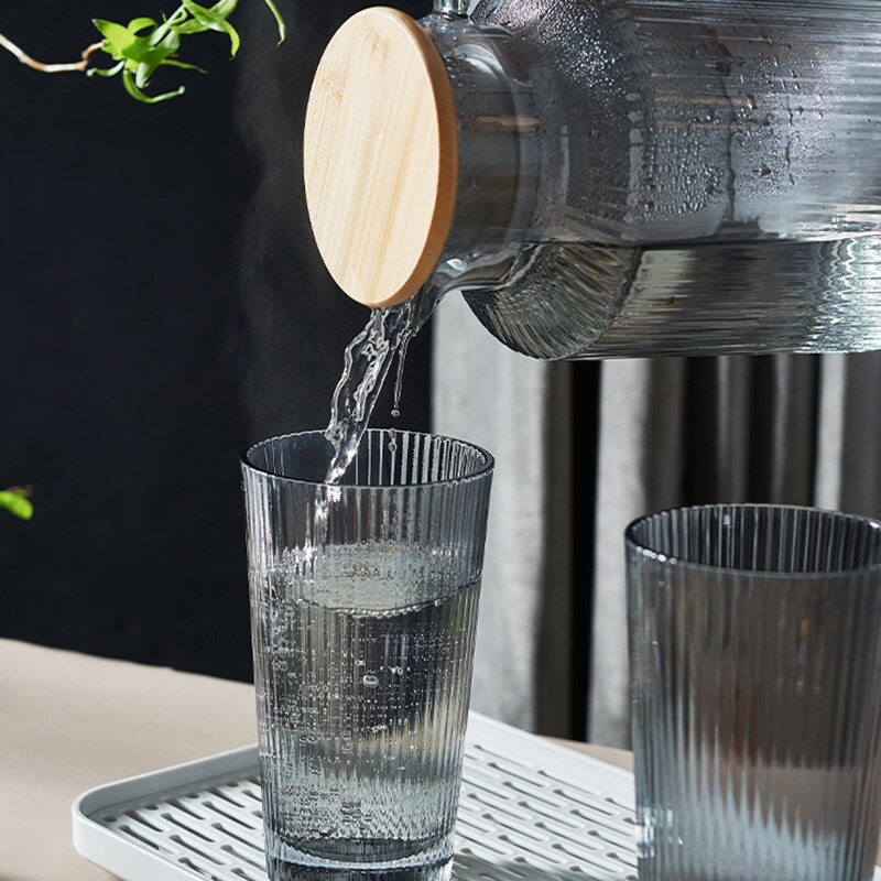 Glass Water Pitcher Cup Set Water Bottle Nordic Kitchen Juice Jug Household Heat Resistant Kettle Large Capacity Teapot Set Cups