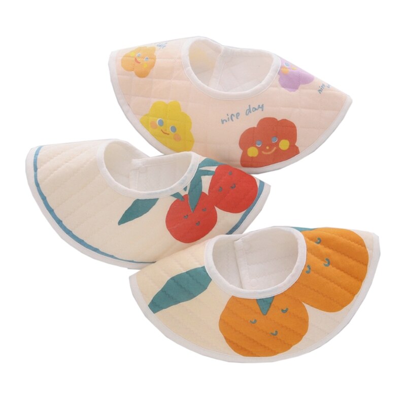 3pcs/lot Newborn Infant Baby Bids Adjustable Boys Girls Soft Breathable Cotton Animal Print Cute Feeding Bibs Baby Boy Stuff