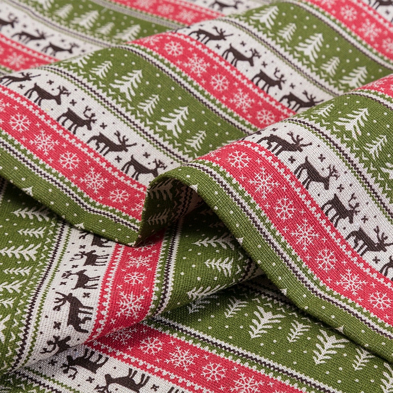 Ruwe Linnen Polyester Stof Voor Kerst Decoratie Of Zakka Opbergtas Naaien Materiaal TJ0406