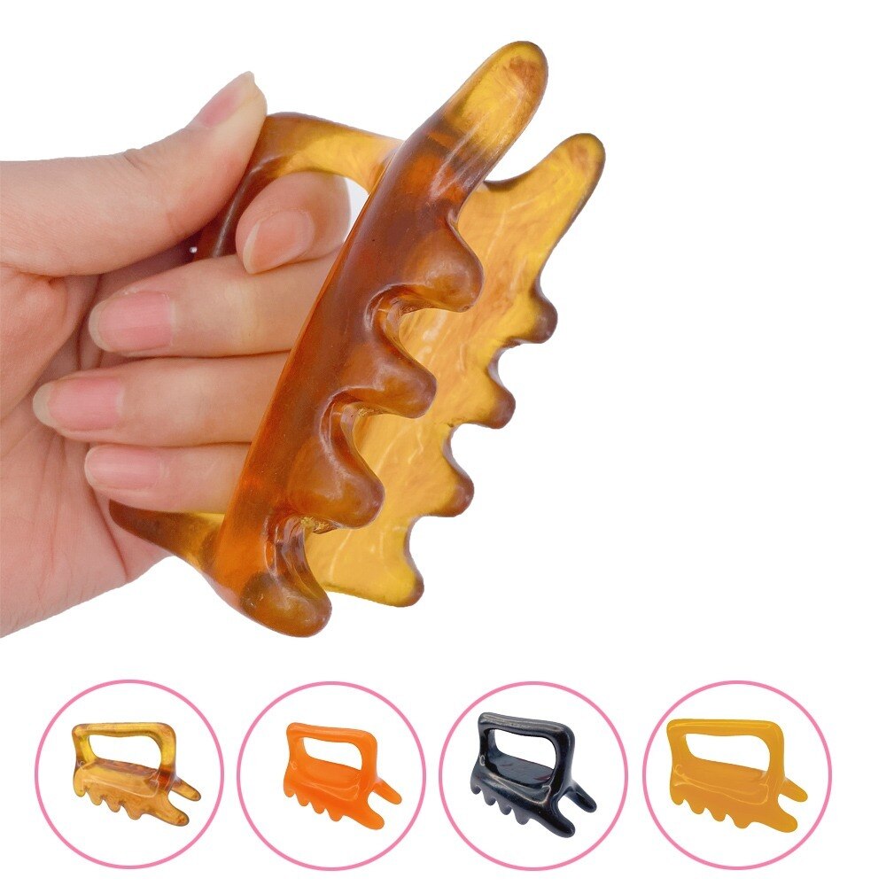 Natural Resin Chinese tool Back Massage Massager Body Acupuncture Scraping Bee Wax Plate GuaSha Scrape Circular Blood Therapy