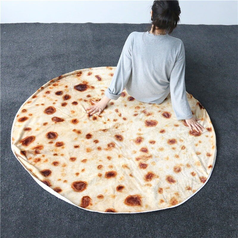 Couverture à motif de Tortilla en maïs, Plaid doux, Plaid, pour lit, canapé, peluche, couvre-lit, manta Burrito Koce