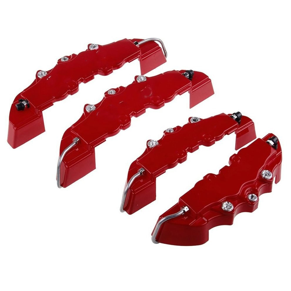 3d Red Useful Car Universal Disc Brake Caliper Covers Front & Rear Color Red