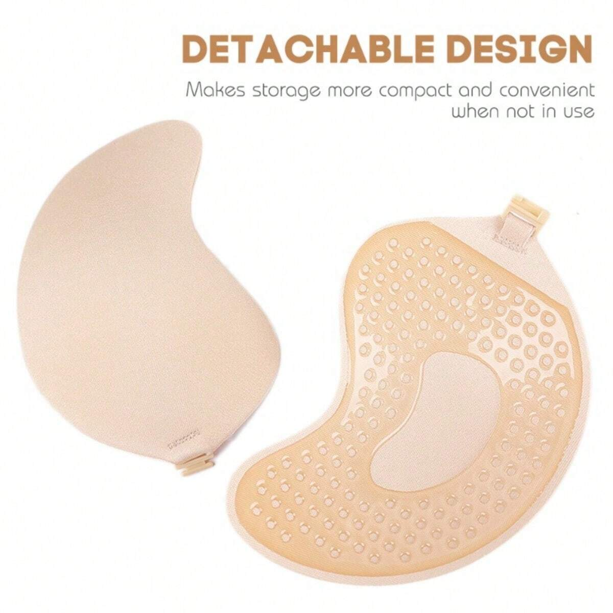 FINETOO, 1 par de ropa interior Invisible para mujer, parche para el pecho nubra, sujetador de copa de Mango hipoalergénico de Color de remolque, silicona que no se cae fino