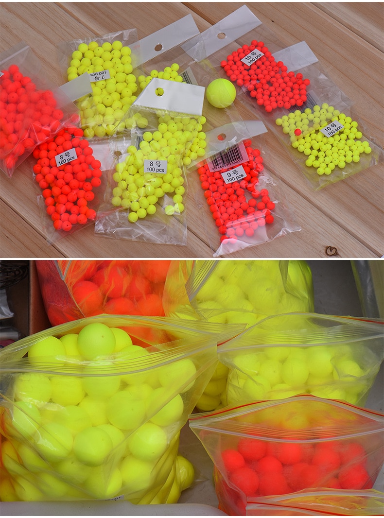 1pack EPS Hard Foam Fishing Float Diameter 6.5mm-27mm Bobber Buoyancy Ball Float Fish Float Outdoor Floating Fishing Tackle