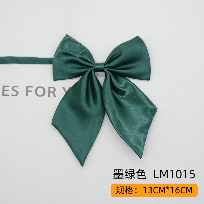 Women Bowties Solid Color Large Bowknot Simulated Silk Butterfly Necktie Shirt Accessories Event Performance Bank Hotel Bow Ties: green