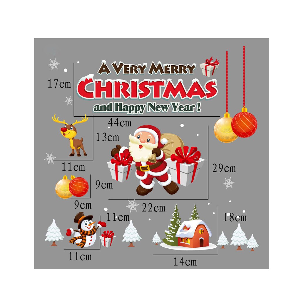 Kerstversiering Glazen Statische Stickers Christmas Party Home Kerst Cartoon Diy Sneeuw Sneeuwvlok Window Stickers # J7