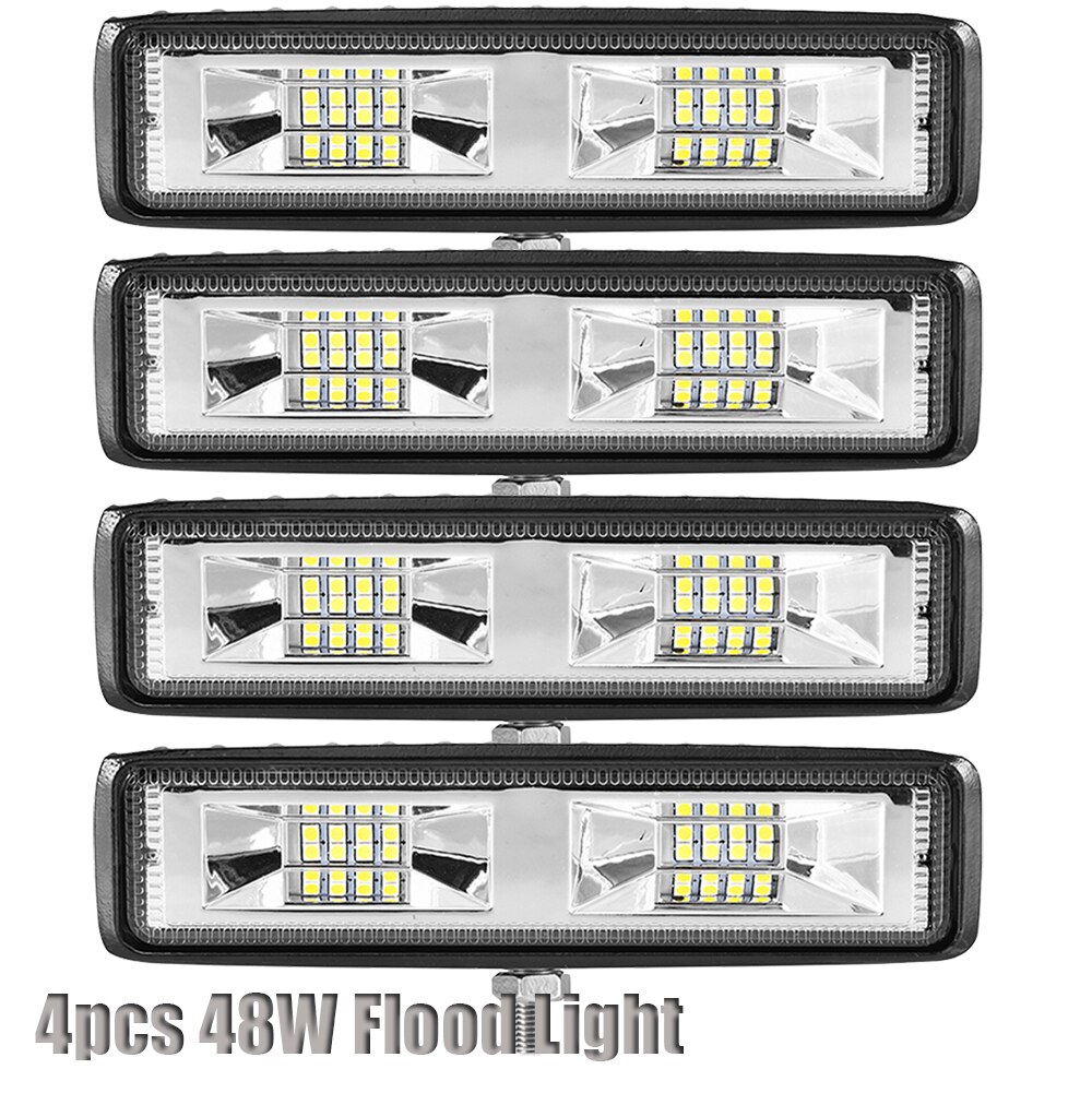 LED Scheinwerfer 12-24V Für Auto Motorrad Lkw Boot Sattelzug Offroad Arbeits Licht LED Arbeit Licht Scheinwerfer: 4pcs 48w flood