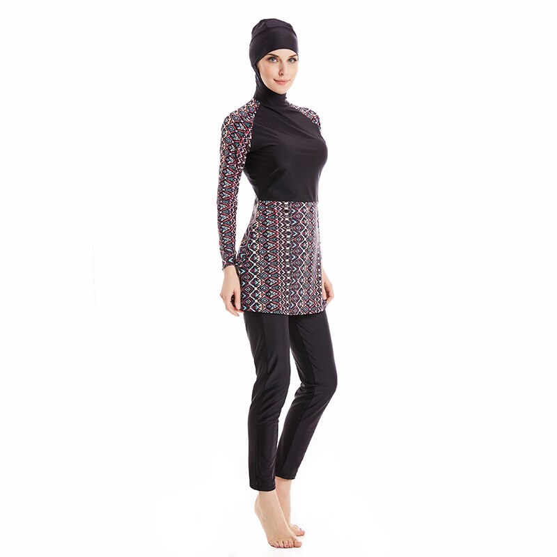 HAOFAN-traje de baño musulmán para mujer, bañador modesto de Hijab, burkini de talla grande, traje de baño de cobertura completa para playa 6XL