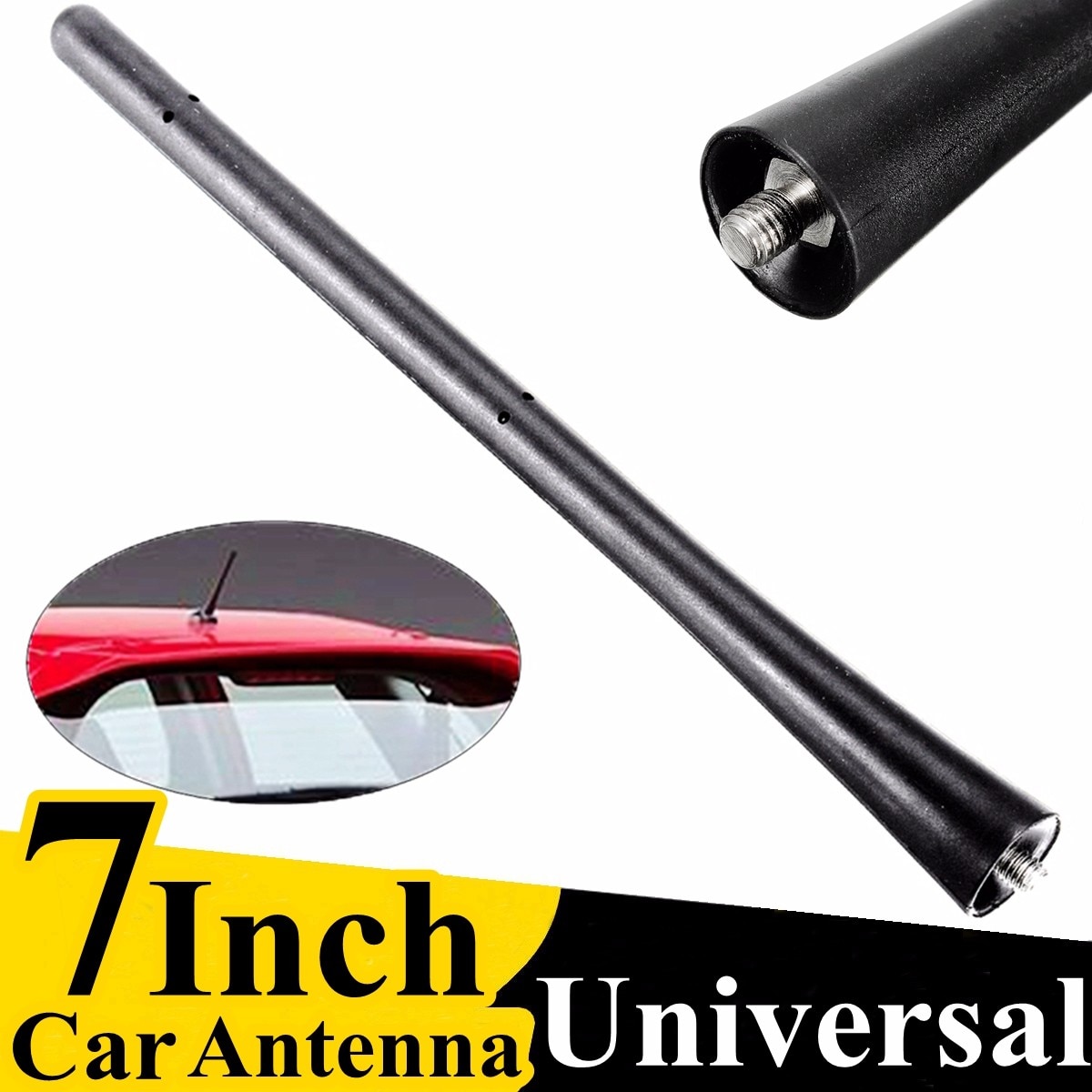 7 inch Auto Universele Auto Dak Mast AM/Fm-antenne Mast Korte Mannelijke Zwart Vervang Bar 39151-T5R-305