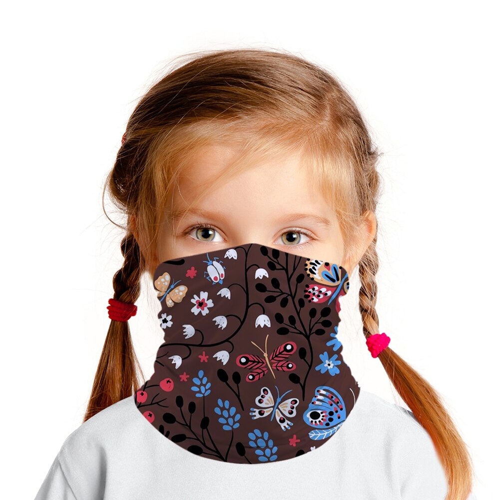 Flower Petals Kids Head/Face/Mask Neck Bandana Scarf Dual-use Magic Tube HeadScarf Cycling Sport Headwear Turban Balaclava: E