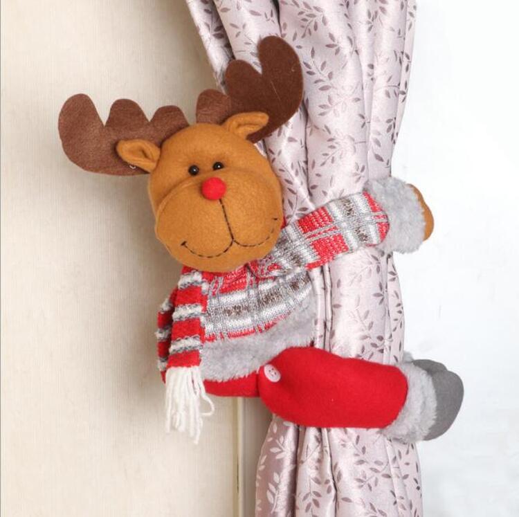 Weihnachten dekoration vorhang klett vorhang Schnalle Vorhang Dekorative Zubehör Santa Claus Weihnachten Vorhang Schnalle Clip: Hirsch