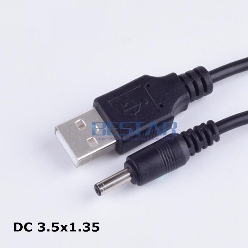 Zwart DC Stekker Adapter USB Converteren Naar DC 3.5*1.35/3.5*1.35mm 3.5mm x 1.35mm 3.5mm/1.35mm Jack opladen power Kabel 1 M 3FT