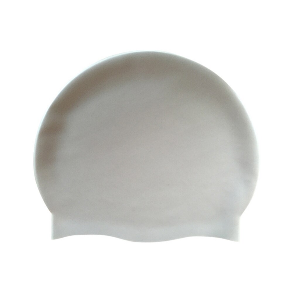 Cuffia da piscina impermeabile per capelli lunghi da donna cuffie da nuoto per adulti cuffie da nuoto proteggi l'orecchio cappello da immersione in silicone Badmuts di grandi dimensioni: Grigio chiaro