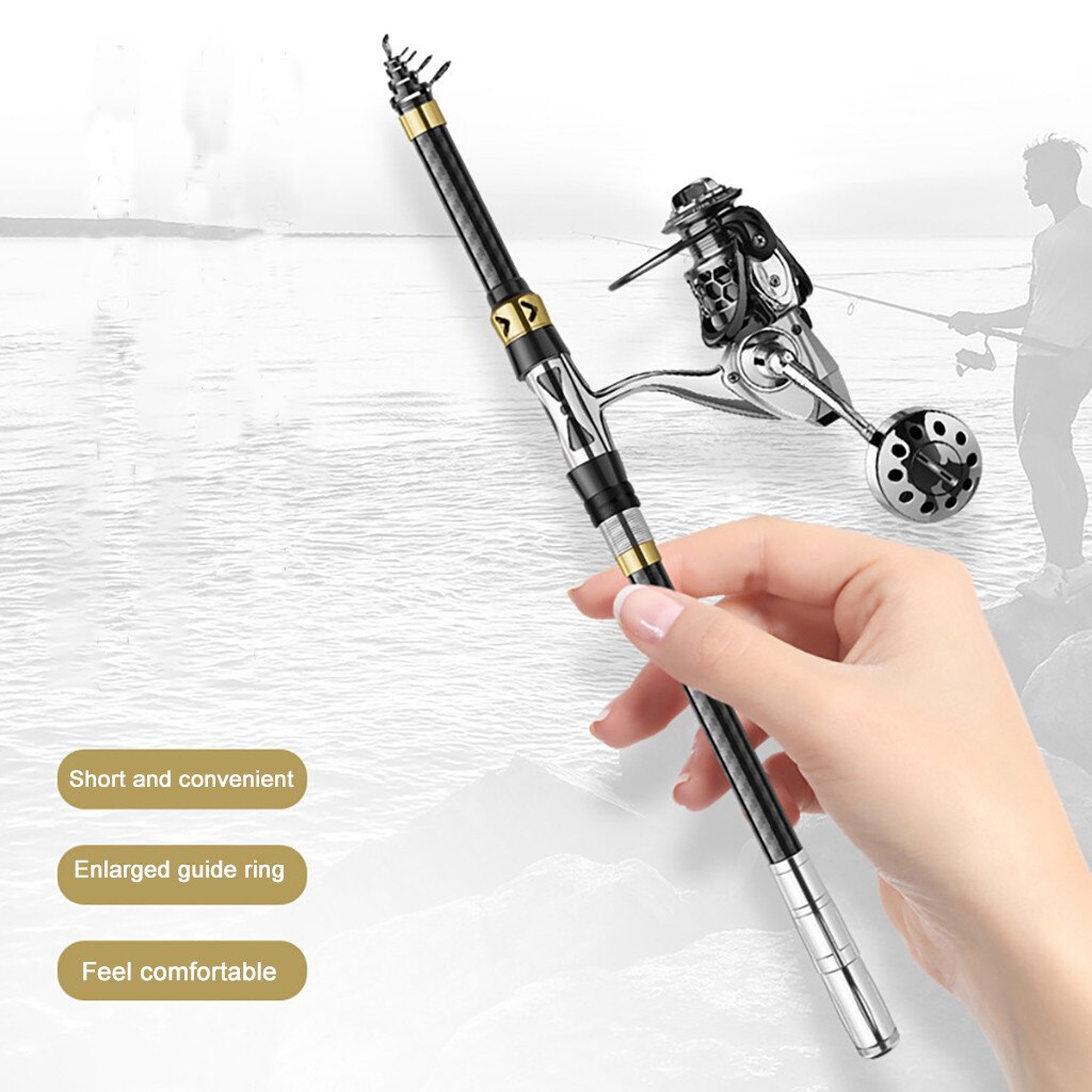 Telescopic Fly Fishing Rod Carbon Fiber Fishing Rod Pole Casting Spinning Mini Saltwater ultra-light handle Pole Fishing Rod#40