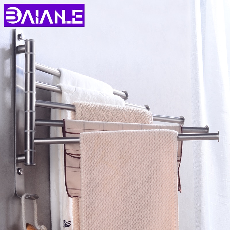 Wieszak prętowy robić ręczników ręcznik łazienkowy ze stali nierdzewnej półka wisząca uchwyt ścienny ruchomy wieszak na ręczniki wieszak robić przechowywania