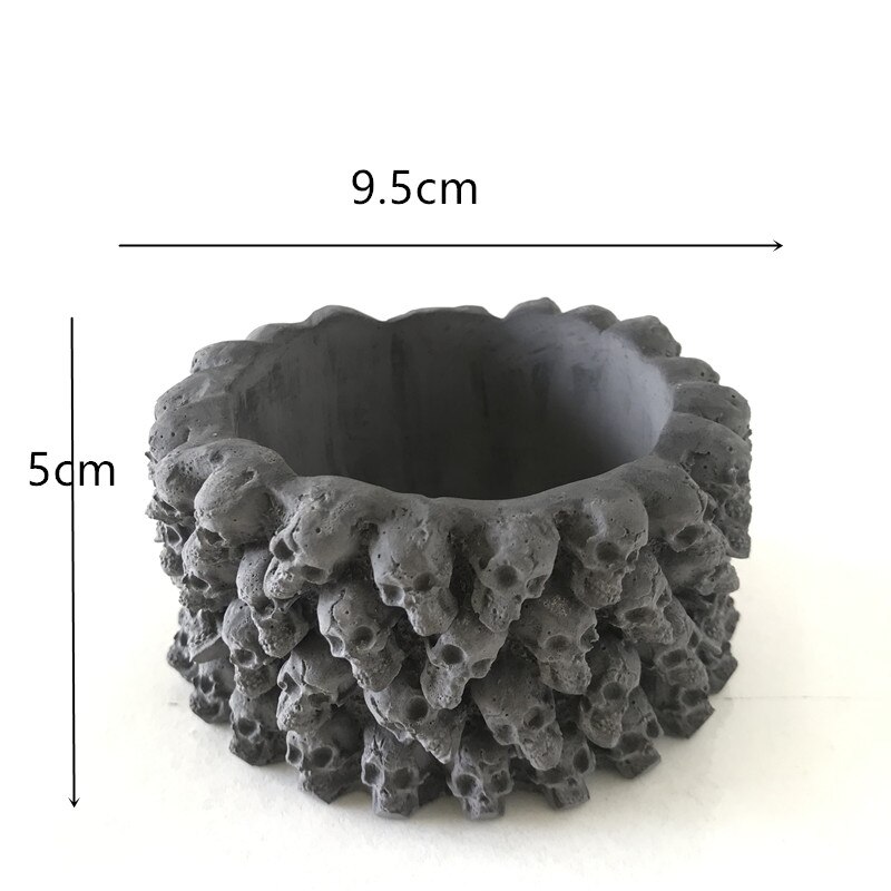 Pots de fleurs 3D en ciment pour hommes et filles, divers motifs, jardinière en béton, argile, plâtre, résine, fabrication artisanale: Argent