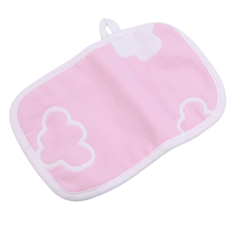 6-layer Gauze Baby Shower Gloves Baby Bath Towel Bath Towel Double-sided Cotton Bath Wipe Baby Care: pink clouds