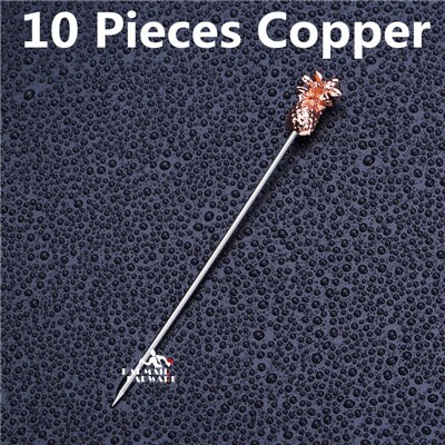 Varillas de agitación para bebidas, palitos de acero inoxidable para cóctel, fruta, Length-11.5cm, accesorio para , 10 Uds.: 10pcs Copper