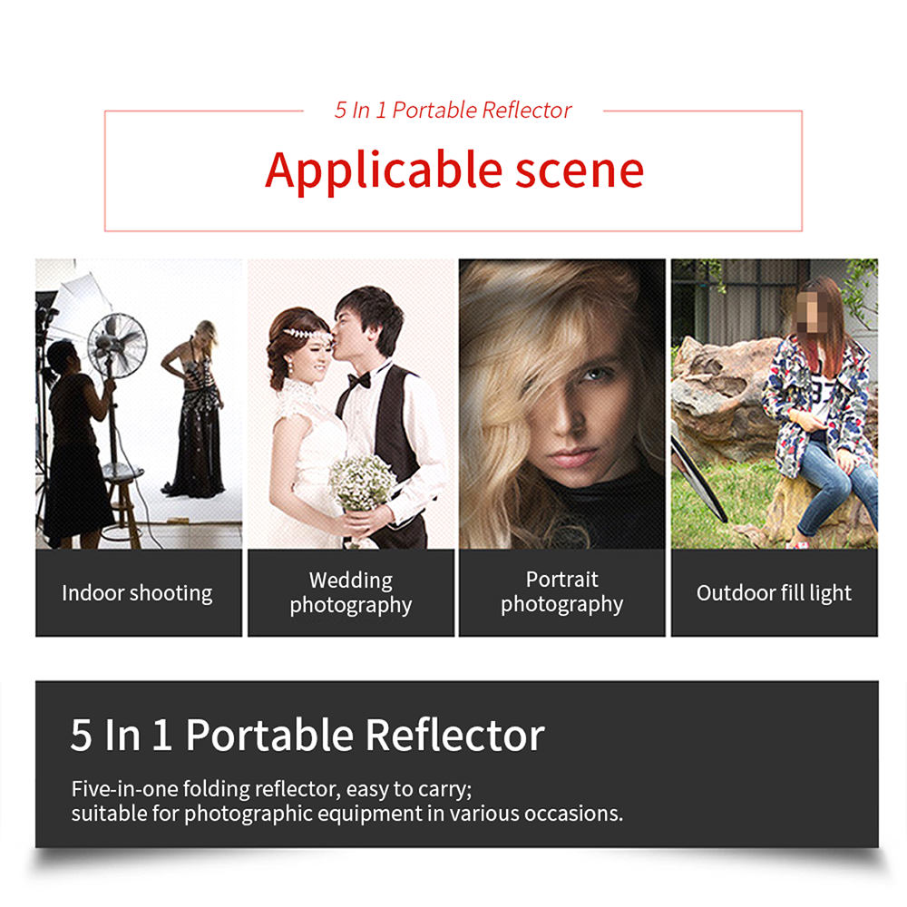 60x90cm Oval Reflector Portable Foldable Photography Studio Photo Collapsible Light Reflector For Indoor Outdoor Shooting