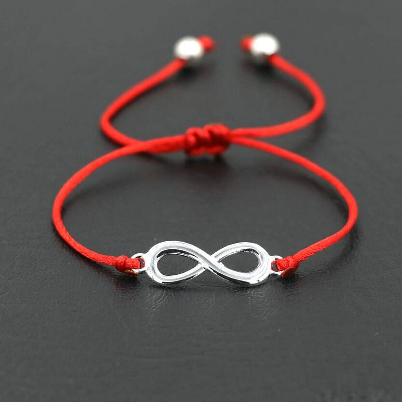 BPPCCR Unique Digital 8 Chakra Infinity Braid Bracelets Bileklik Black Red String Rope Thread Men Women Pulseira Masculina: 8 red