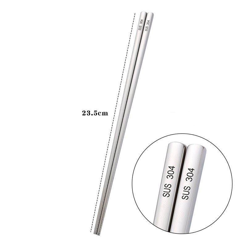 Vacklo-palillos coreanos de acero inoxidable 304, todo cuadrado, antideslizantes y antiquemaduras, huecos, de Metal, 1 ud.: T4