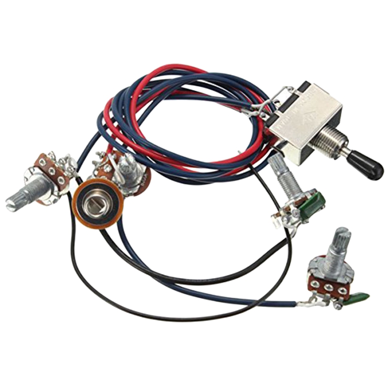 FLEOR Kit De Cableado Pre Cableado 2T2V Para Guitarra LP – Potenciómetros 500K Y Interruptor De 3 Vías (Estilo Les Paul)
